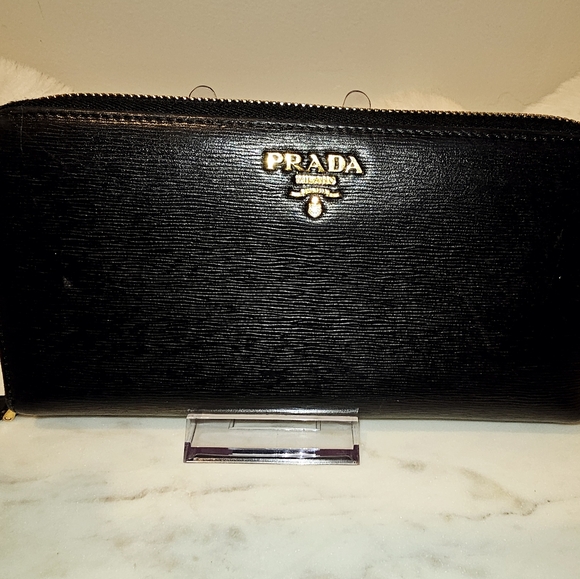 Prada Handbags - Prada Saffiano Leather Zippy Long Wallet